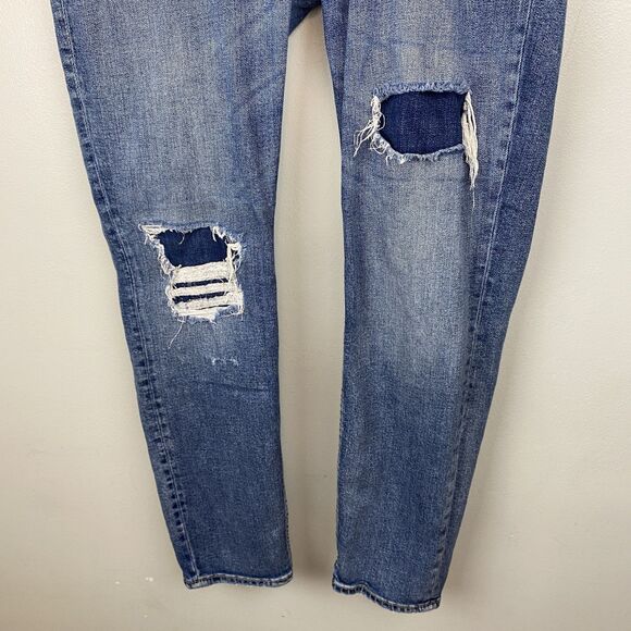 Silver Jeans Co Boyfriend Jeans Womens 27 Blue Distressed Ripped Stretch Denim - Picture 3 of 13